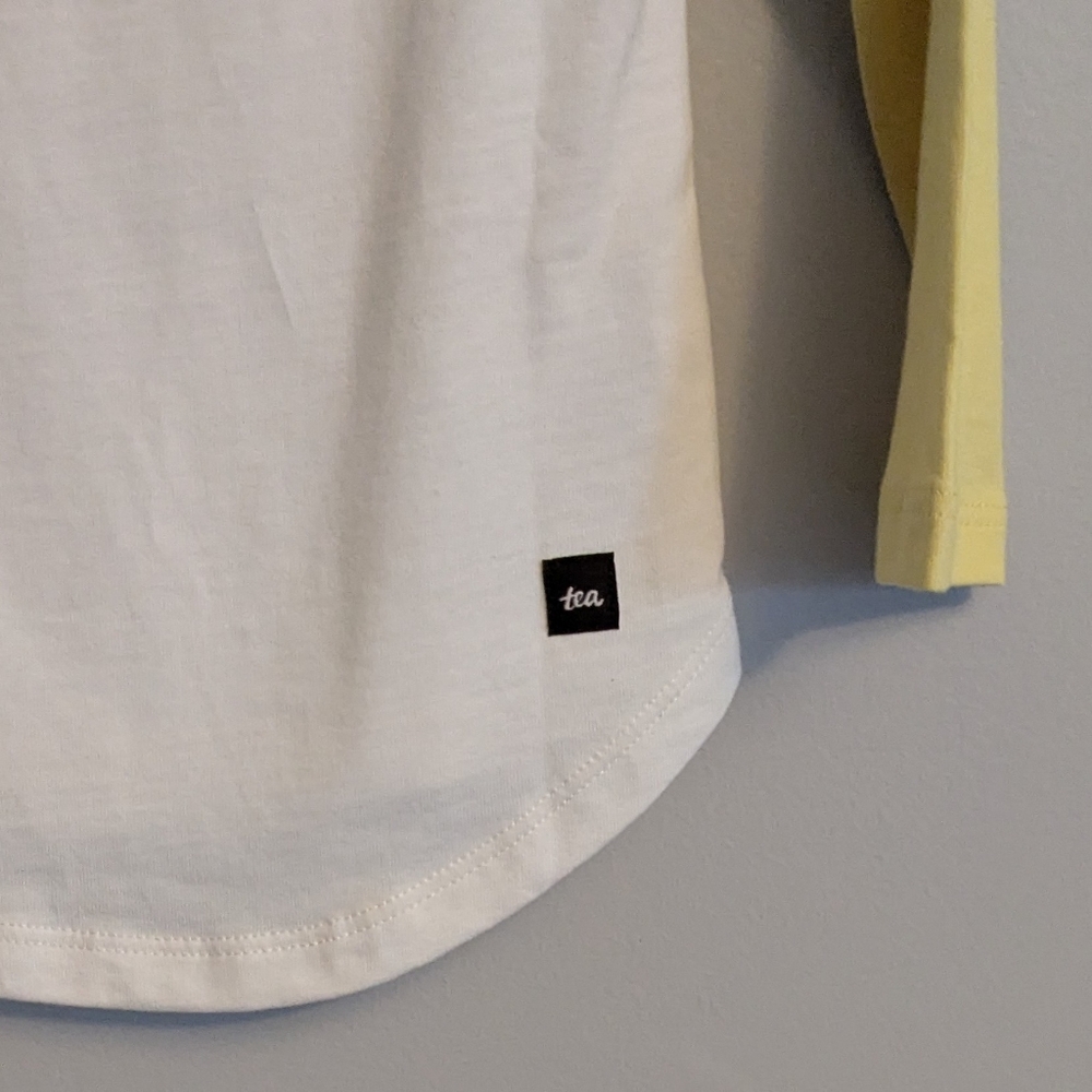 Tea Collection Yellow White Ice Cream Graphic Long Sleeve Cotton Shirt - Size 3 - Picture 6 of 6